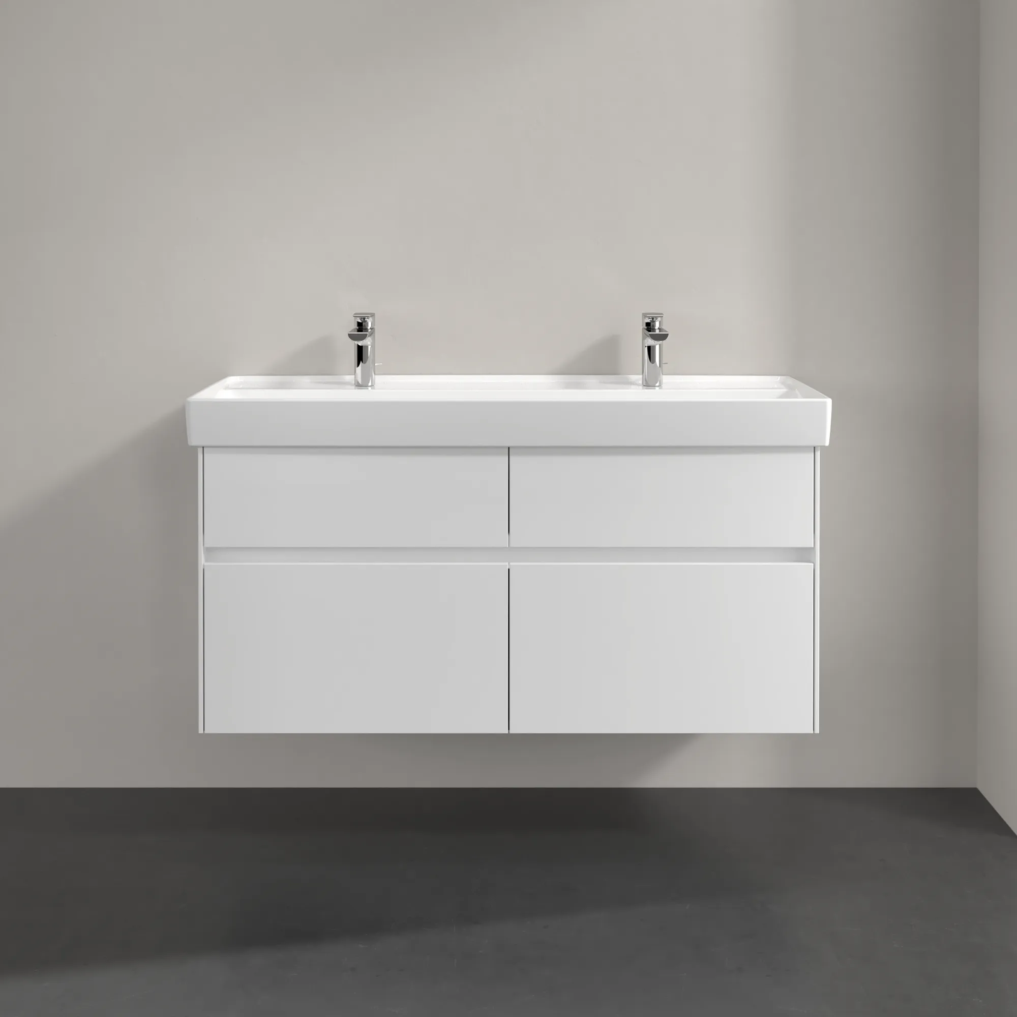 Villeroy & Boch Waschtischunterschrank „Collaro“ 1154 × 546 × 444 mm Glossy White, ohne Beleuchtung, für Becken mittig
