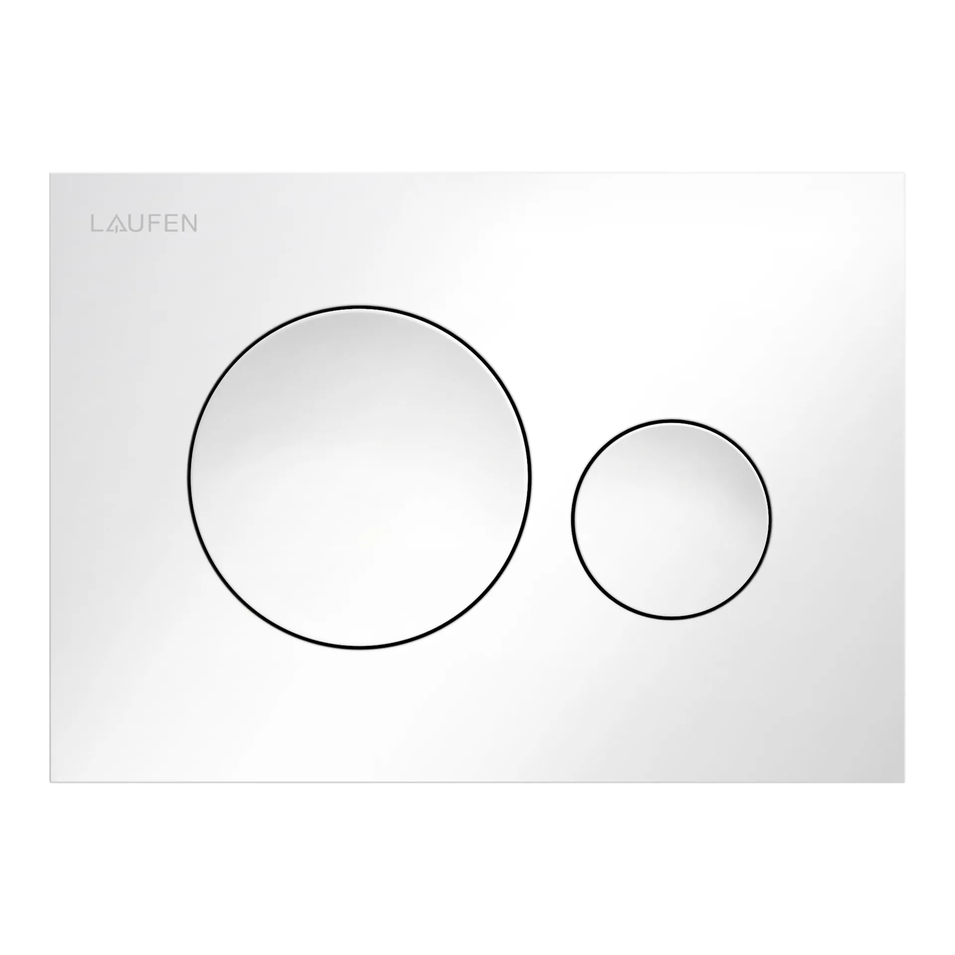 Betätigungsplatte MOON INEO 203x145x6, aus Kunsstoff, für Frontbetätigung oder Betätigung von oben, für Unterputz-Spülkasten mit Dual-Flush 2-Mengen-Spülsystem, auch für flächenbündigen Einbau geeignet, weiß
