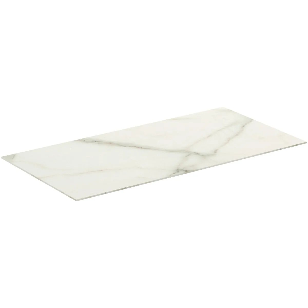 Waschtischplatte Conca, aus Keramik, 1002x505x6mm, Marmor Noir Desir