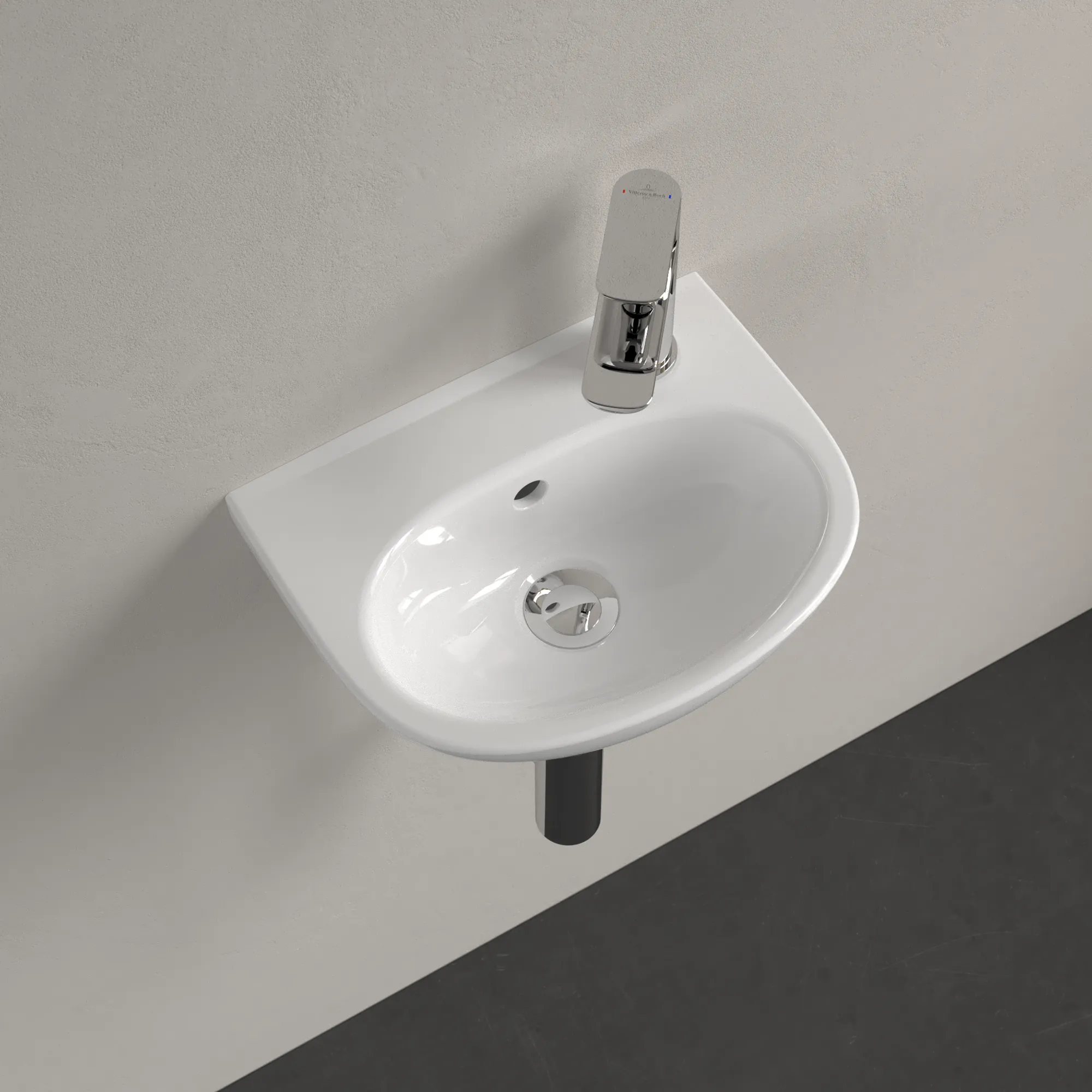 Villeroy & Boch Handwaschbecken O.novo, oval, weiß Alpin CeramicPlus, 360x275x145 mm, 1-Loch-Armatur, mit Überlauf Villeroy & Boch Handwaschbecken O.novo, oval, weiß Alpin CeramicPlus, 360x275x145 mm, 1-Loch-Armatur, mit Überlauf