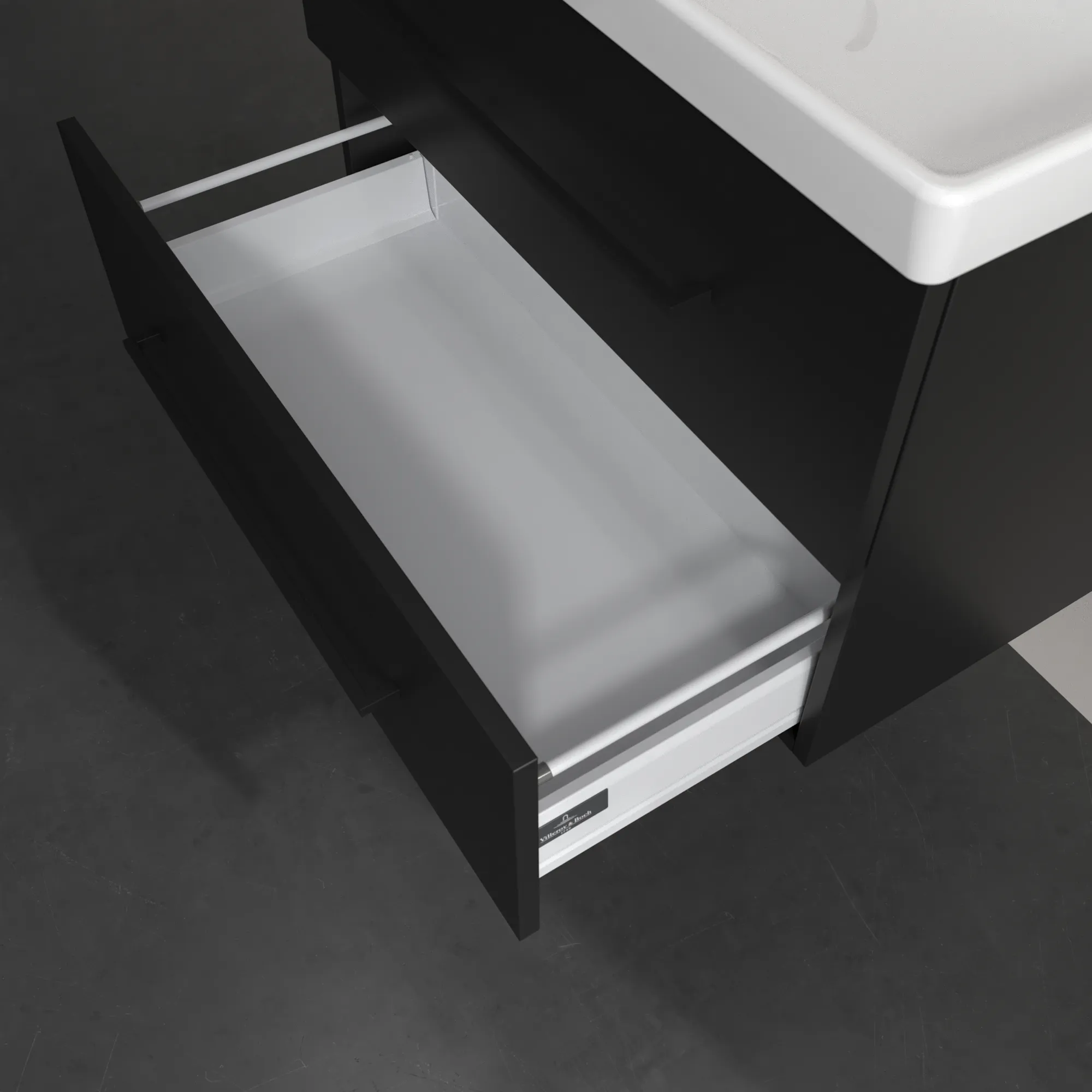 Villeroy & Boch Waschtischunterschrank „Avento“ für Schrankwaschtisch 780 × 514 × 452 mm Volcano Black, Soft Closing Villeroy & Boch Waschtischunterschrank „Avento“ für Schrankwaschtisch 780 × 514 × 452 mm Volcano Black, Soft Closing