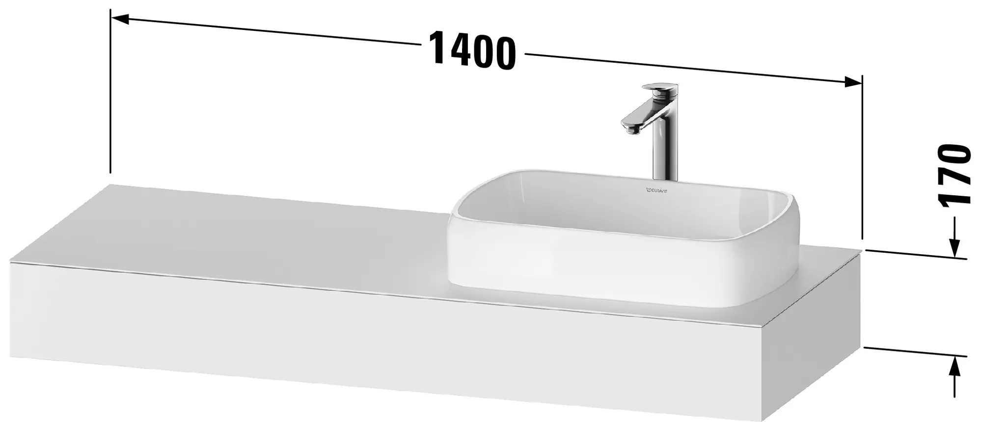 Duravit Konsole „Qatego“ in Graphit Supermatt Duravit Konsole „Qatego“ in Graphit Supermatt