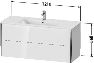 Duravit Waschtischunterschrank wandhängend „XViu“ 121 × 56 × 48 cm in Nussbaum Dunkel