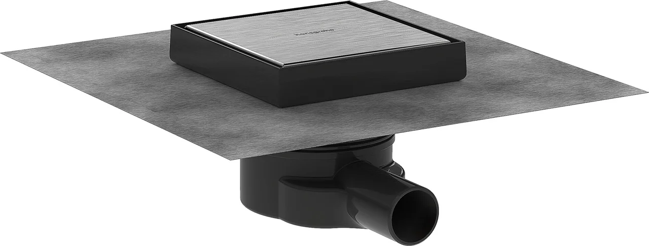 Hansgrohe RainDrain Point Komplettset Punktablauf 150x150 mm rückseitig befliesbar Edelstahl gebürstet Hansgrohe RainDrain Point Komplettset Punktablauf 150x150 mm rückseitig befliesbar Edelstahl gebürstet