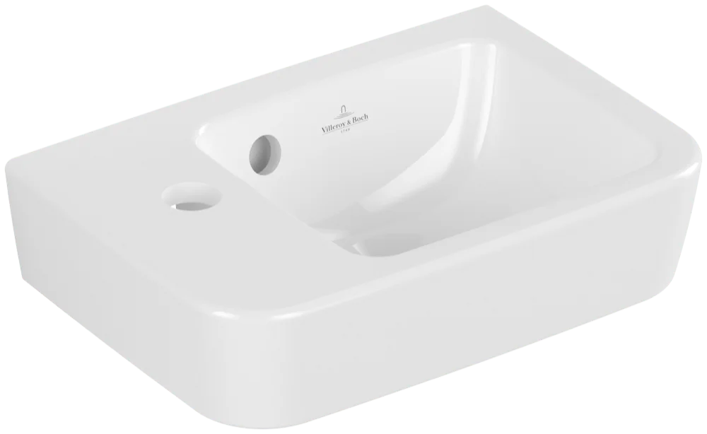 Villeroy & Boch Handwaschbecken Compact O.novo, 360x250x145 mm, weiß Alpin AntiBac CeramicPlus, 1-Loch-Armatur, Wandmontage Villeroy & Boch Handwaschbecken Compact O.novo, 360x250x145 mm, weiß Alpin AntiBac CeramicPlus, 1-Loch-Armatur, Wandmontage