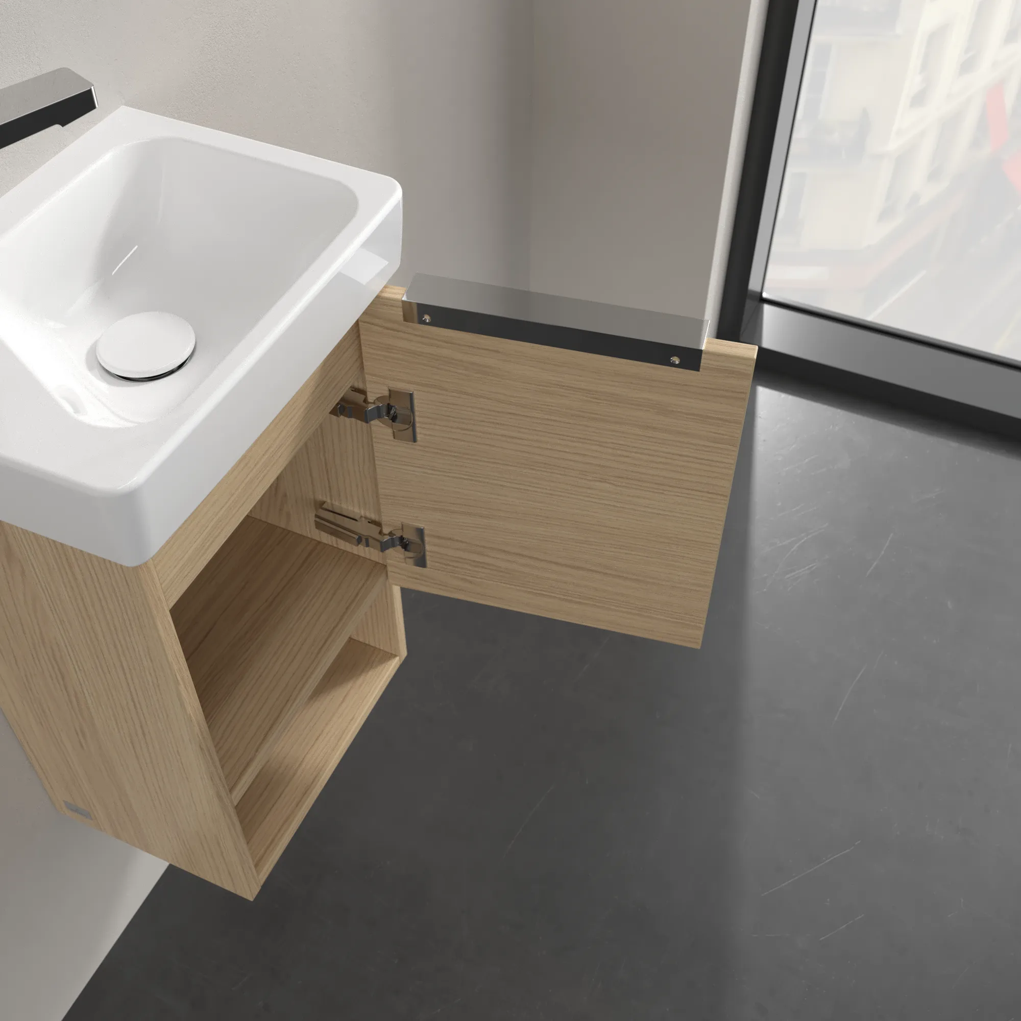 Villeroy & Boch Waschbeckenunterschrank Architectura Nordic Oak, 310 x 520 x 243 mm, mit SoftClosing-Technologie und Vollauszugsschublade