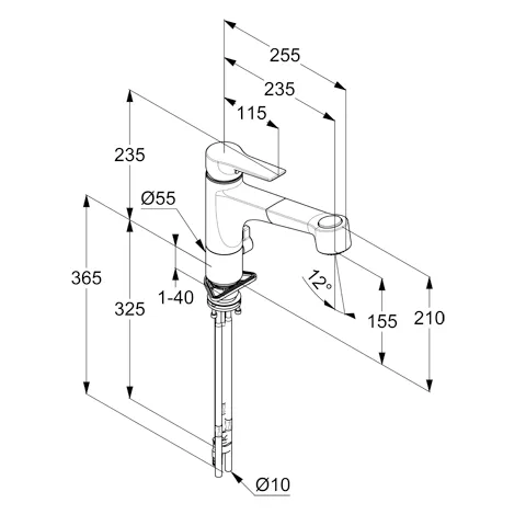 Kludi MIX Spültisch-Multi-EHM DN 15, Einhebelmischer, 1-Loch Montage, Chrom
