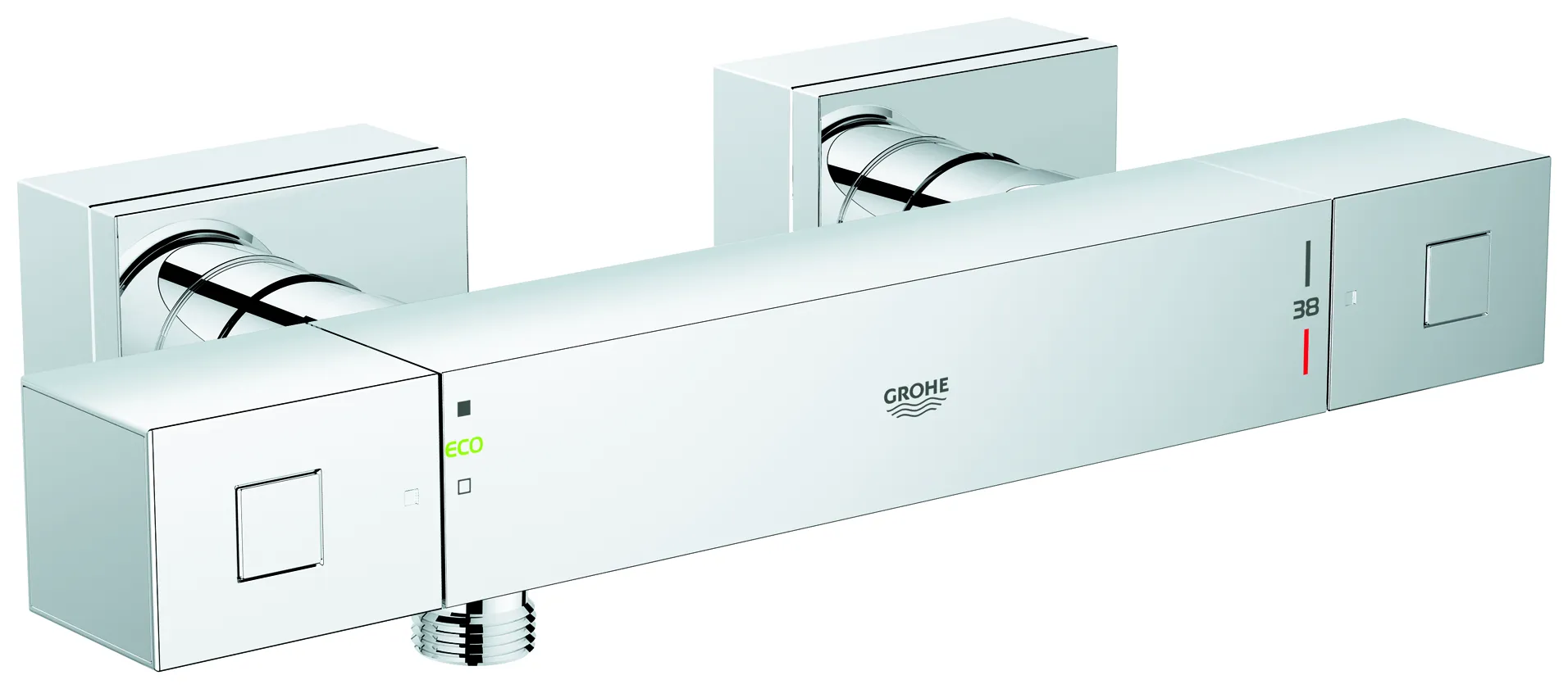 Thermostat-Brausebatterie Grohtherm Cube 34488, Wandmontage, eigensicher, chrom Thermostat-Brausebatterie Grohtherm Cube 34488, Wandmontage, eigensicher, chrom