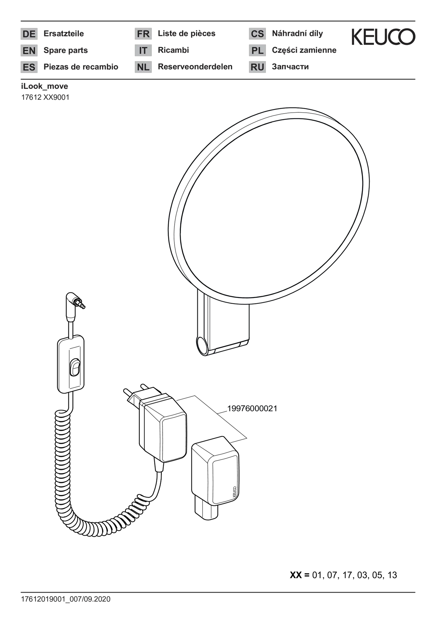 KEUCO Kosmetikspiegel mit Kabelschalter „iLook_move“ Rund, mit Beleuchtung ⌀ 212 mm KEUCO Kosmetikspiegel mit Kabelschalter „iLook_move“ Rund, mit Beleuchtung ⌀ 212 mm