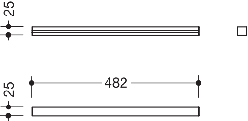 HEWI Ablage in 48,2 × 2,5 cm