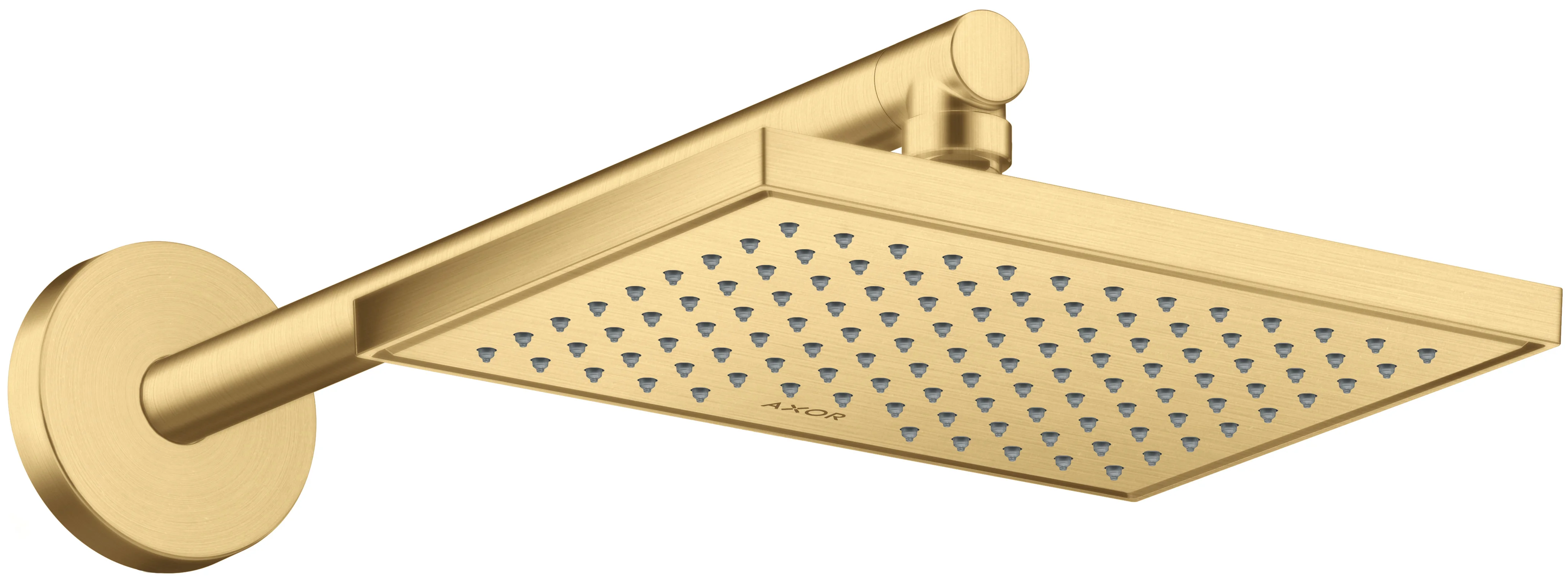 Hansgrohe AXOR ShowerSolutions Kopfbrause 1jet EcoSmart Brushed Gold Optic 245 x 185 mm verstellbarer Winkel abnehmbar für Decken- oder Wandmontage G 1/2