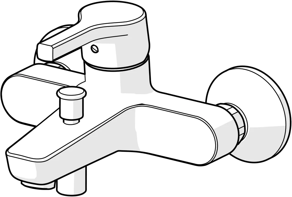 HA Einhebelmischer Wannenfüll- und Brausebatterie HANSAPALENO 5645 Ausladung 164 mm DN15 Chrom