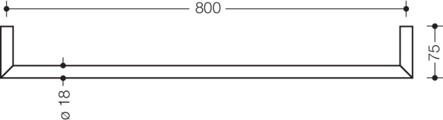 Badetuchhalter Sys 162, A: 800mm, pulverbeschichtet weiß tiefmatt