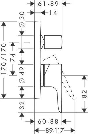 Wannenmischer Unterputz Axor Citterio M F-Set m.Sicherungskombi.chrom Wannenmischer Unterputz Axor Citterio M F-Set m.Sicherungskombi.chrom