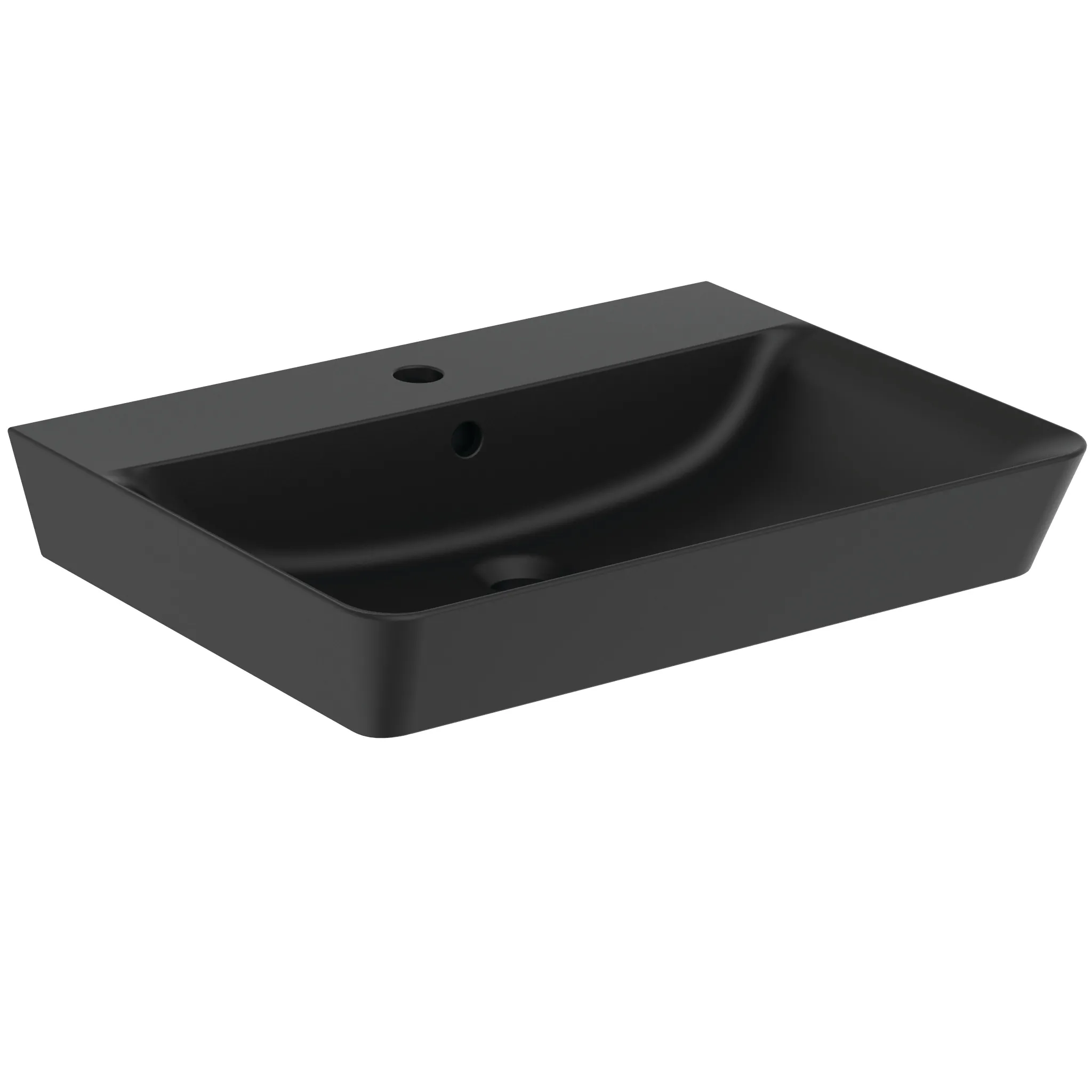Waschbecken „ConnectAir“ 60 × 46 × 16 cm, Hahnlochposition mittig in Schwarz Matt Waschbecken „ConnectAir“ 60 × 46 × 16 cm, Hahnlochposition mittig in Schwarz Matt