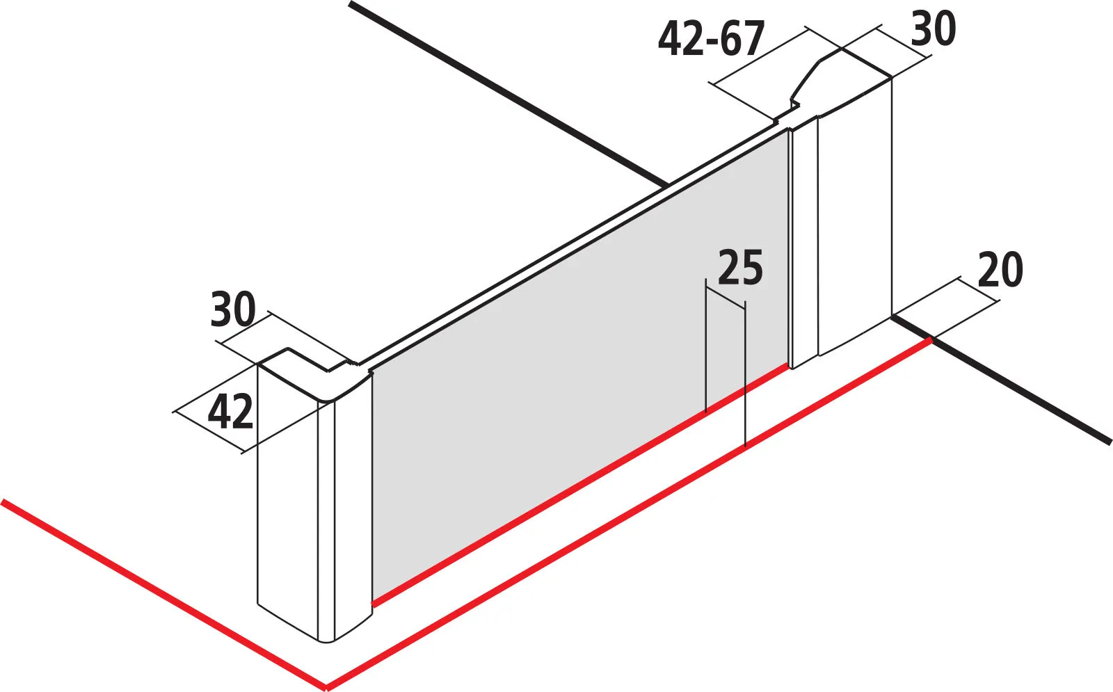 Kermi Seitenwand für Ecke „FILIA XP“ Glas Klar, Profile Silber Hochglanz, BV: 725 - 750 mm GAK: 710 - 735 mm WE: 735 - 760 mm H: 1850 mm Kermi Seitenwand für Ecke „FILIA XP“ Glas Klar, Profile Silber Hochglanz, BV: 725 - 750 mm GAK: 710 - 735 mm WE: 735 - 760 mm H: 1850 mm