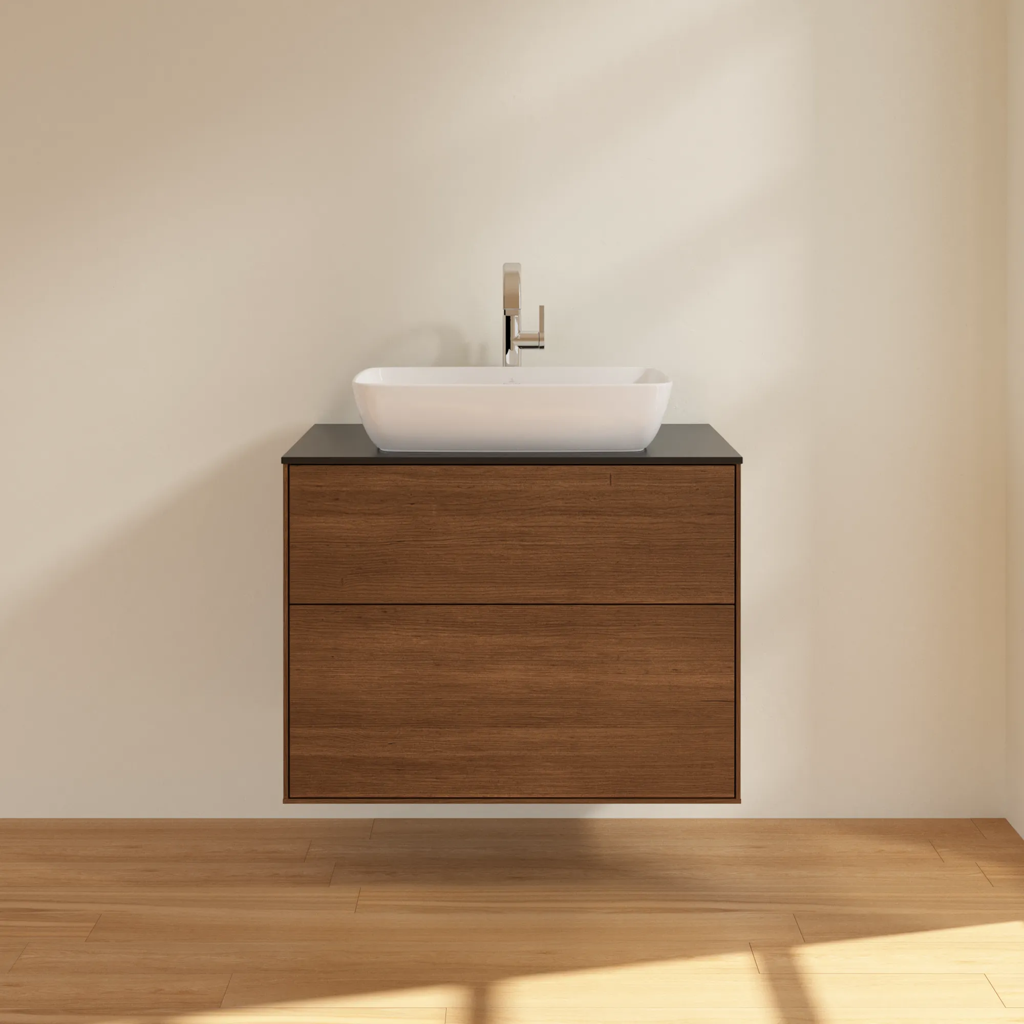 Villeroy & Boch Waschtischunterschrank „Finion“ für Schrankwaschtisch 800 × 603 × 501 mm Walnut Veneer, für Becken mittig