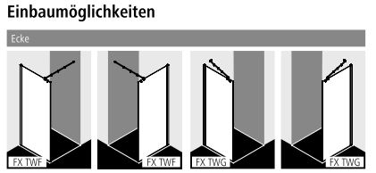 Kermi Duschdesign Walk-In-Duschkabine WALK-IN Wall „FILIA XP“ Glas Klar, BV: 1175 - 1200 mm WE: 1185 - 1210 mm H: 1850 mm