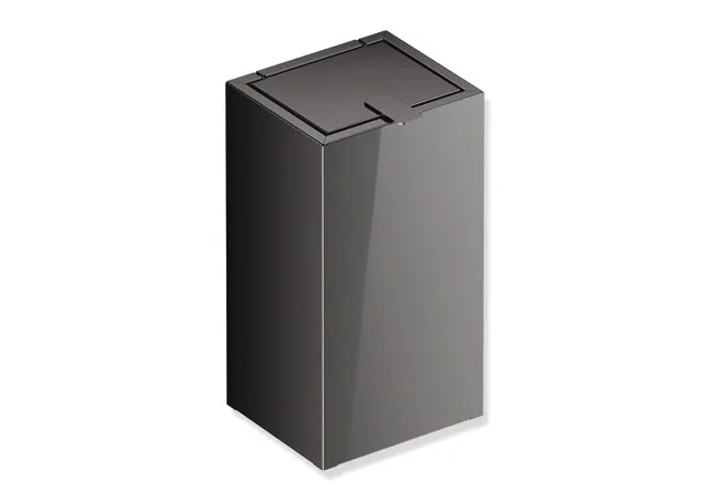 HEWI System 900 Hygieneabfallbehälter, Edelstahl, PVD, ca. 6 Liter, Wandmontage, Schwarzchrom glänzend
