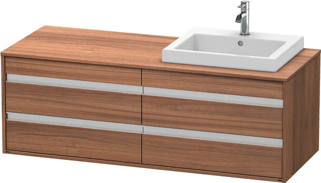 Duravit Waschtischunterschrank wandhängend „Ketho“ 140 × 49,6 × 55 cm Nussbaum Natur
