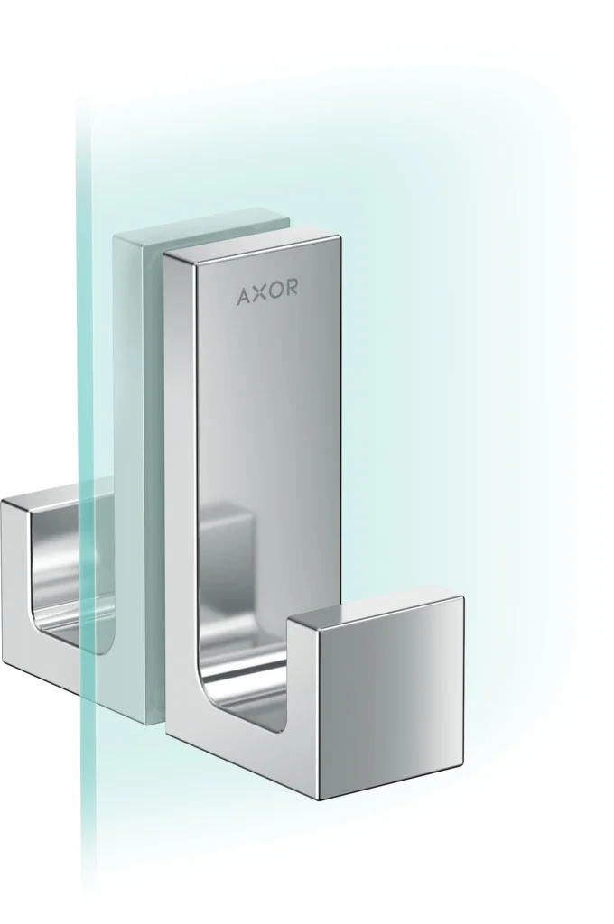 Hansgrohe AXOR Universal Rectangular Duschtürgriff Chrom, Metall, verdeckte Befestigung, Bohrloch Ø 6 mm, Glasdicke 6–12 mm