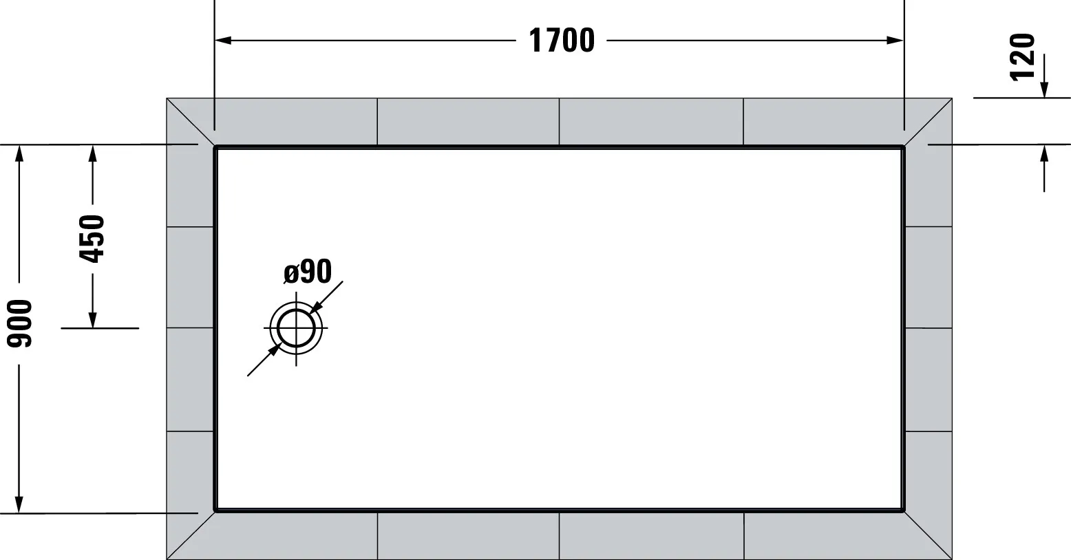 Duravit rechteck Duschwanne „Tempano“ 170 × 90 cm Duravit rechteck Duschwanne „Tempano“ 170 × 90 cm