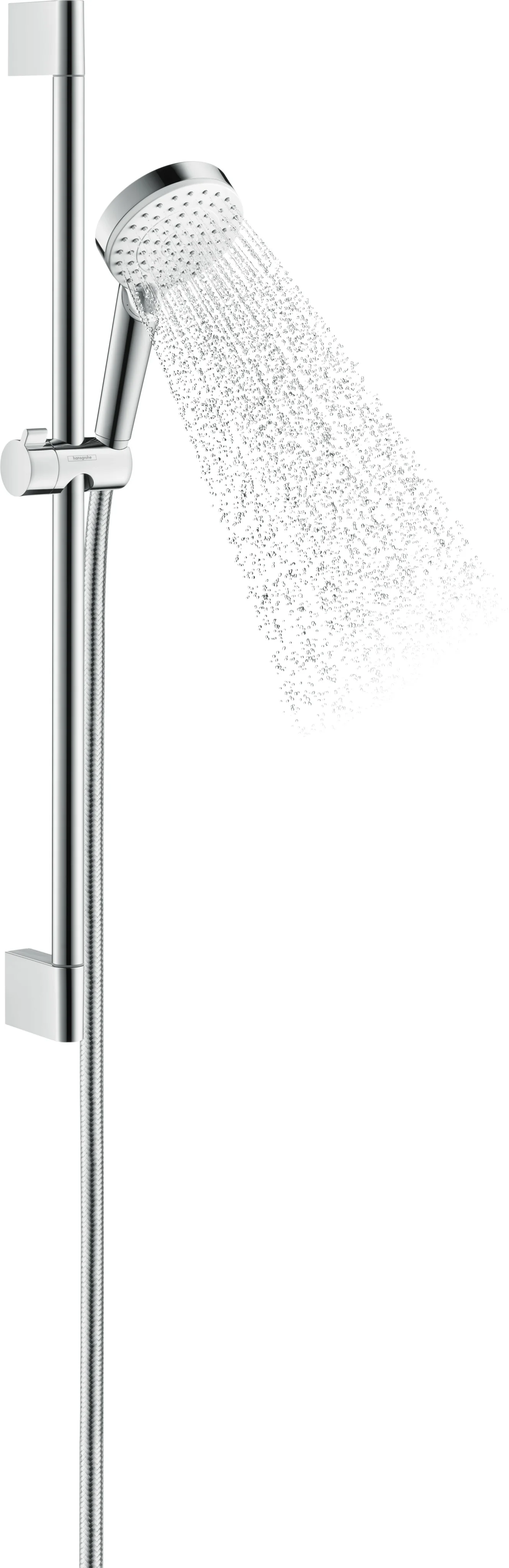 Hansgrohe Crometta Brausenset Vario EcoSmart, 100 mm, Rain & IntenseRain, 9 l/min, weiß/chrom, 65 cm Brausestange Hansgrohe Crometta Brausenset Vario EcoSmart, 100 mm, Rain & IntenseRain, 9 l/min, weiß/chrom, 65 cm Brausestange