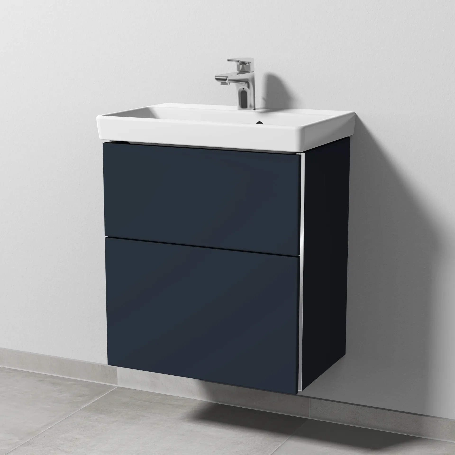 Sanipa Waschtischunterschrank „3way“ passend zu Keramik-Waschtische Avento von Villeroy & Boch 525 × 580 × 352 mm in Marine (matt)