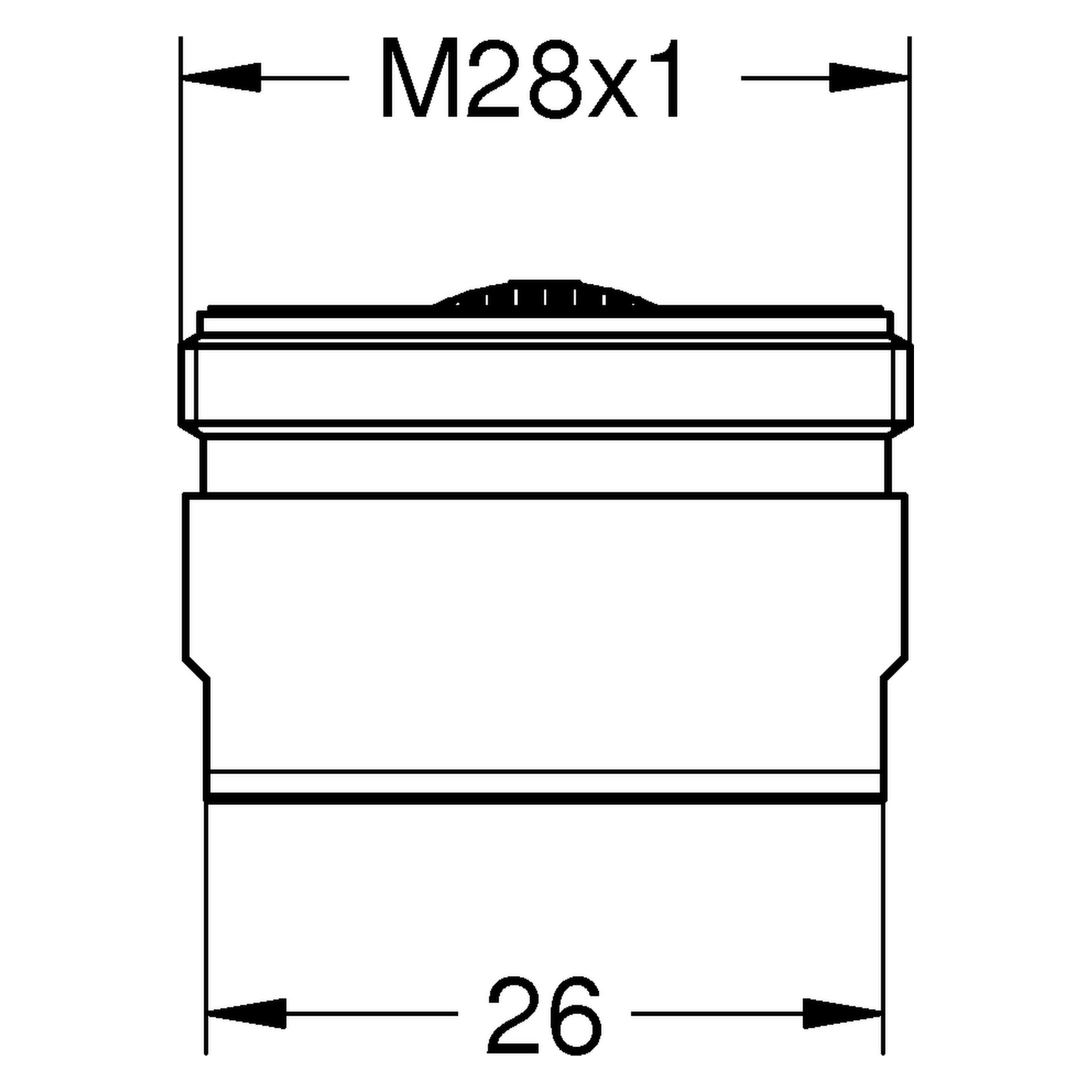 Mousseur 13939, Außengewinde, M 28 × 1, Durchflussklasse D, 34,8 - 37,8 l/min bei 3 bar, chrom