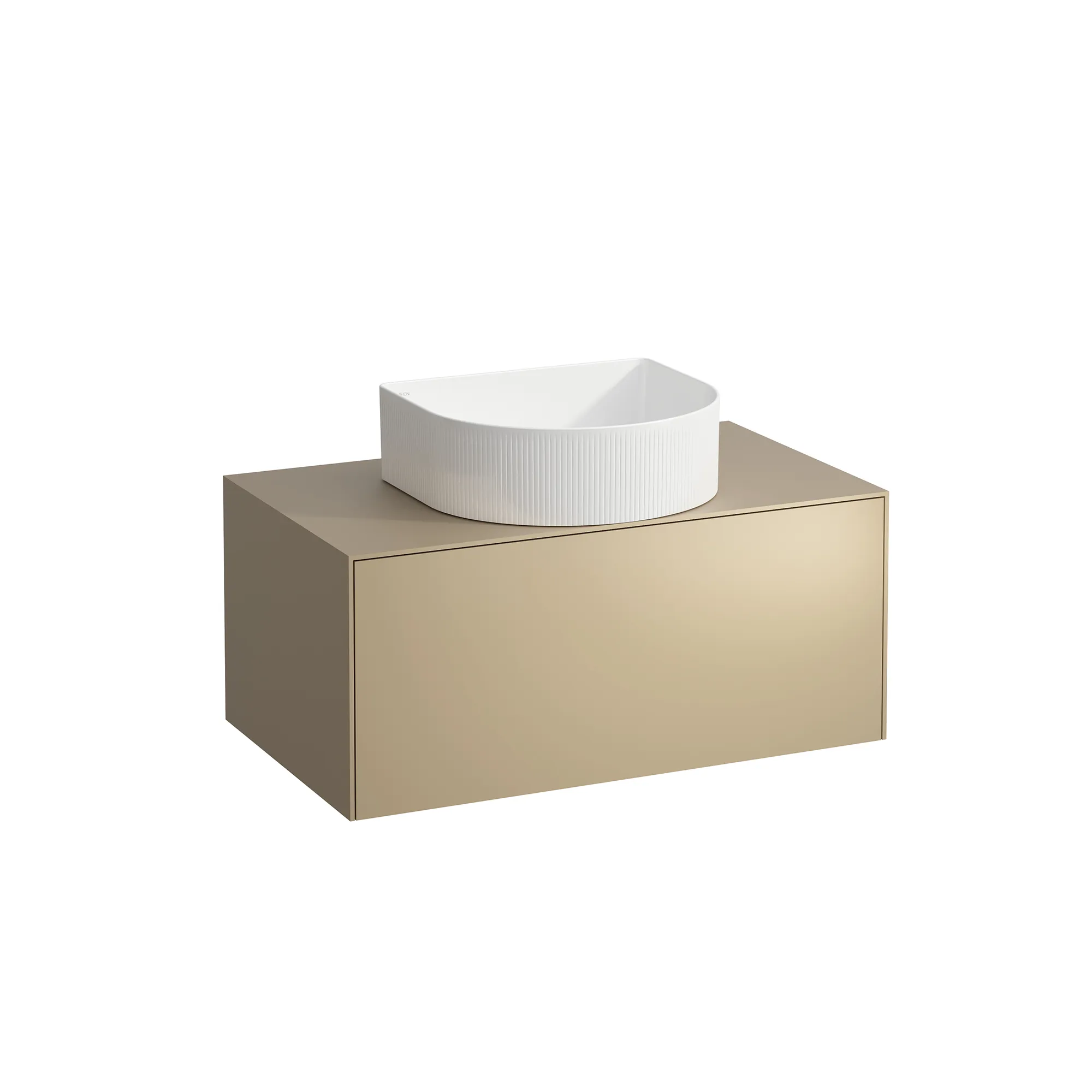 Laufen Waschtischunterbau „SONAR“ 777 × 341 × 457 mm Gold, ohne Hahnlochbohrung, mittig