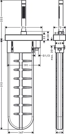 Wannenrandset Axor Edge mit sBox und Handbrause chrom Wannenrandset Axor Edge mit sBox und Handbrause chrom
