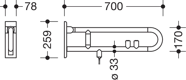 HEWI Stützklappgriff „Serie 801“