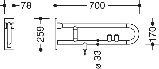 HEWI Stützklappgriff „Serie 801“ HEWI Stützklappgriff „Serie 801“