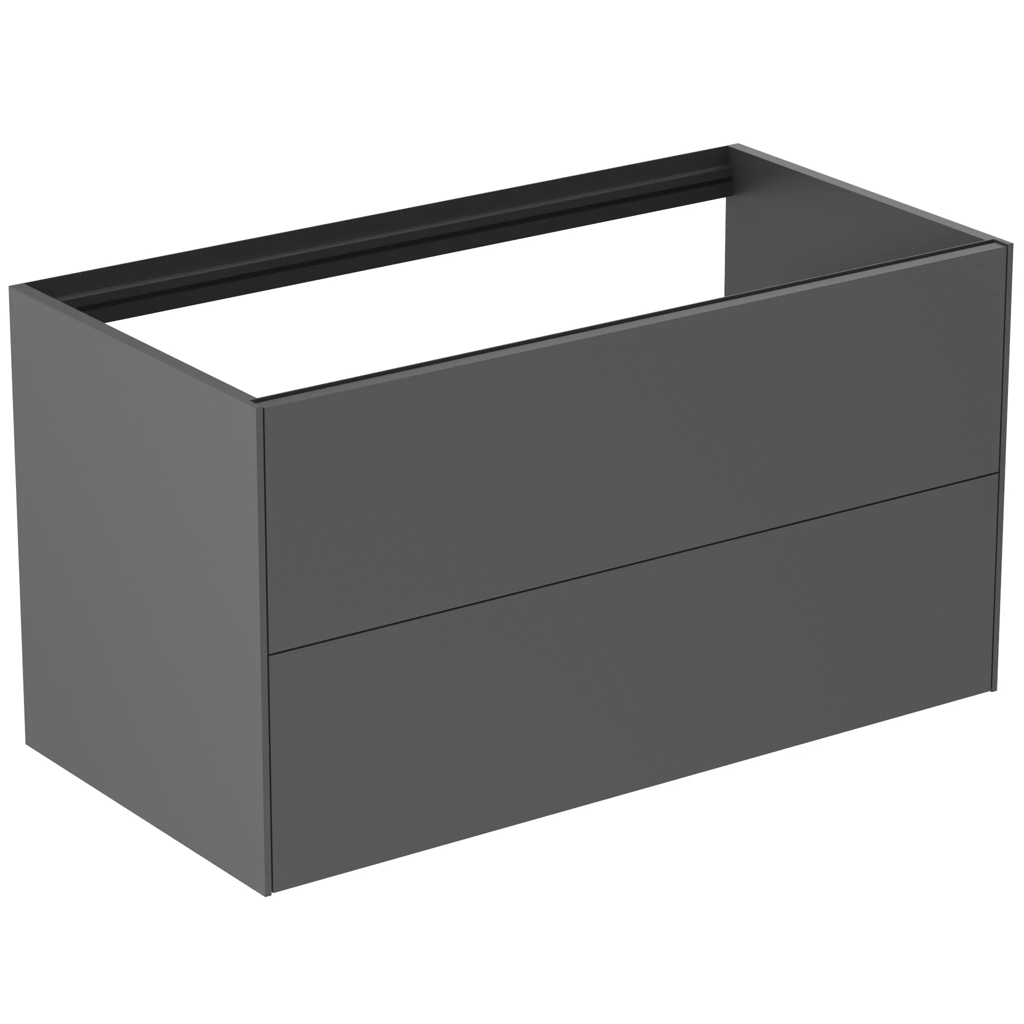 Ideal Standard Waschtischunterschrank Conca, Anthrazit matt, 1000x505x540 mm, 2 Auszüge mit Push-Open und Softclose-Einzug, ohne Platte