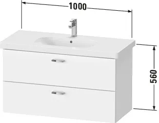 Duravit Waschtischunterschrank wandhängend „XBase“ 100 × 56 × 45,8 cm in Eiche Natur