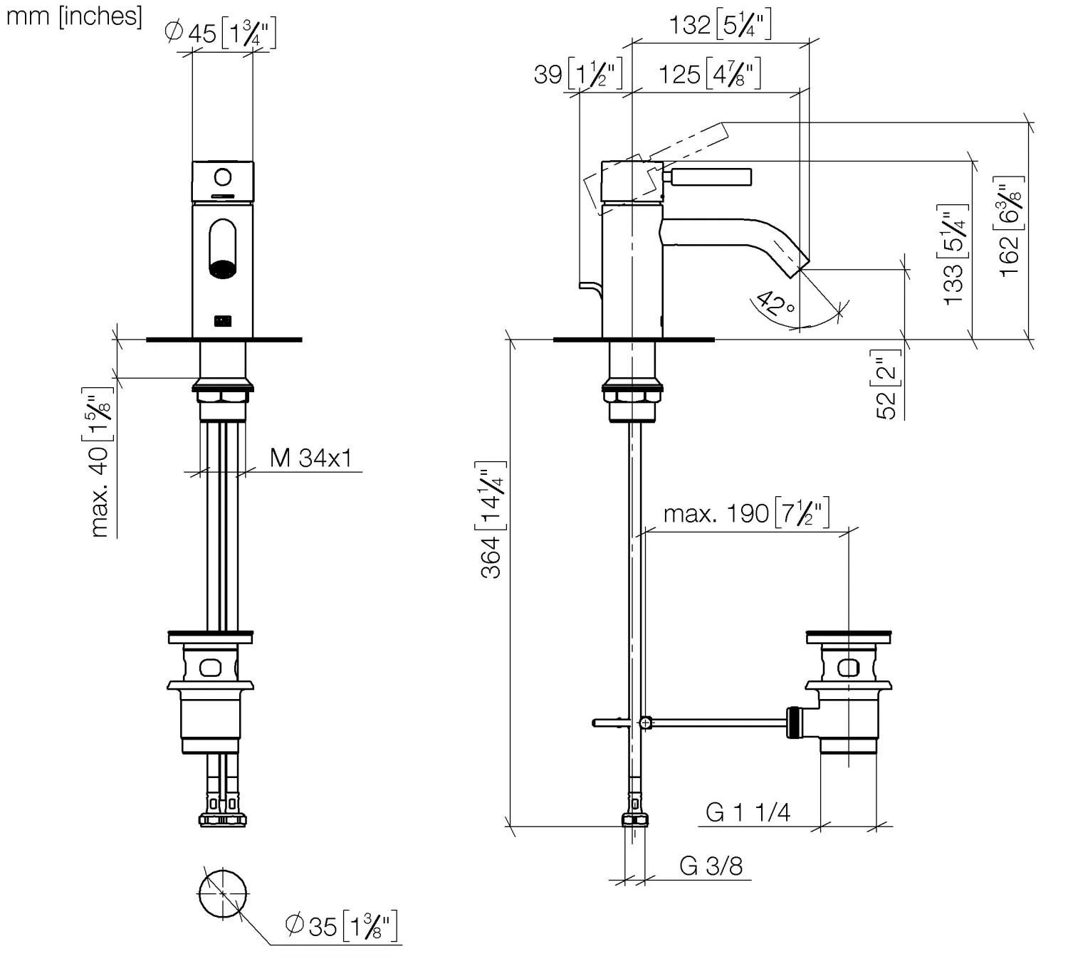 Waschtisch-Einhandbatterie mit Ablaufgarnitur META Chrom 33501660