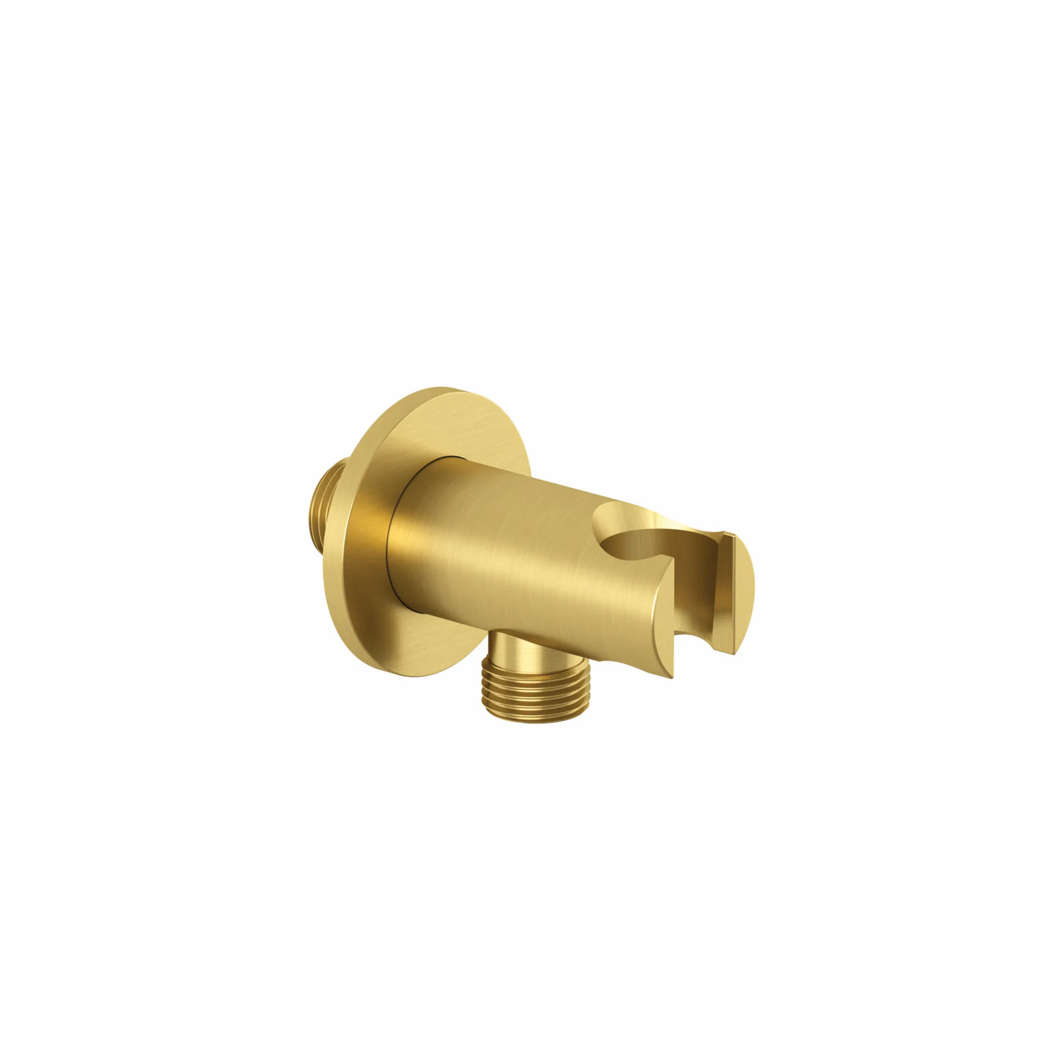 Kludi A-QA Wandanschlussbogen mit Brausehalter rund Brushed Gold PVD, DN 15, Ausladung 48 mm Kludi A-QA Wandanschlussbogen mit Brausehalter rund Brushed Gold PVD, DN 15, Ausladung 48 mm