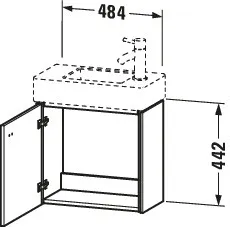 Duravit Waschtischunterschrank wandhängend „Brioso“ 48,4 × 44,2 × 23,9 cm in Graphit Matt