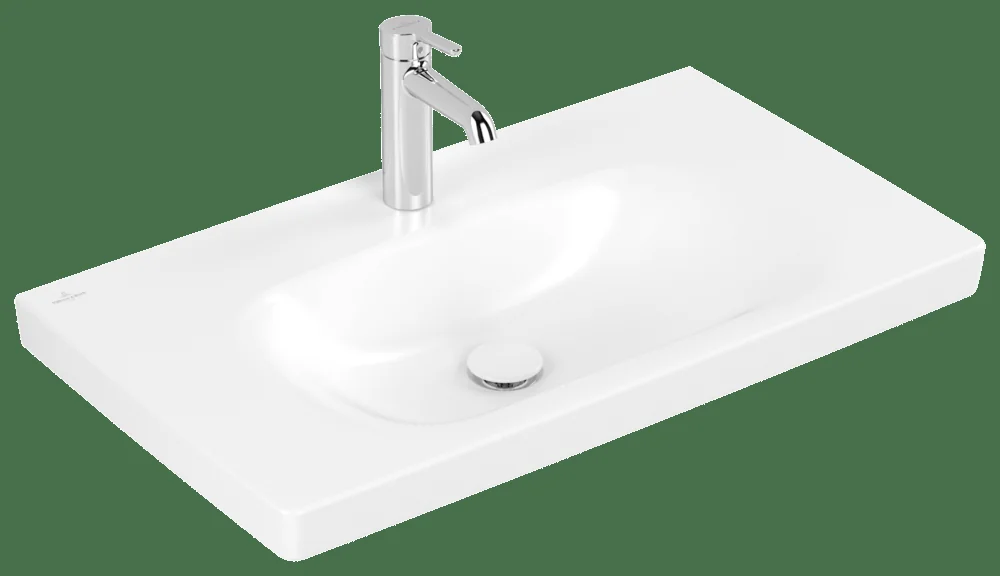Villeroy & Boch Skyla Schrankwaschtisch TitanCeram 800x460mm Rechteck 1HL. o. ÜL. Stone White cplus
