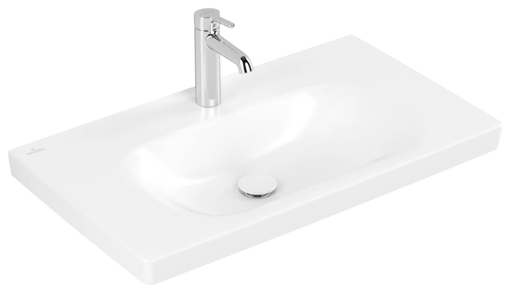 Villeroy & Boch Schrankwaschtisch Skyla, 800x460x160 mm, Stone White CeramicPlus, TitanCeram, matt, 3-Loch Armatur, Wandmontage Villeroy & Boch Schrankwaschtisch Skyla, 800x460x160 mm, Stone White CeramicPlus, TitanCeram, matt, 3-Loch Armatur, Wandmontage