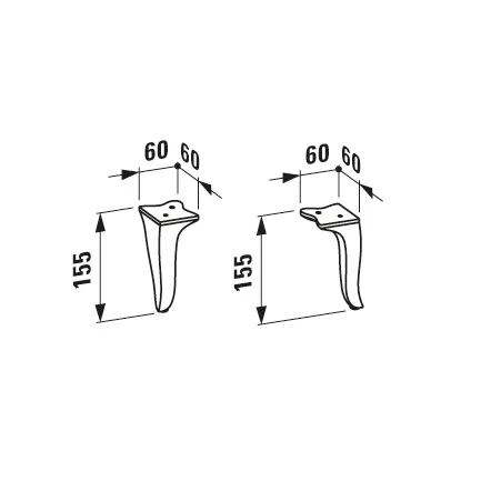 Laufen THE NEW CLASSIC 60x60x155, Winkelträger, weiß matt Laufen THE NEW CLASSIC 60x60x155, Winkelträger, weiß matt