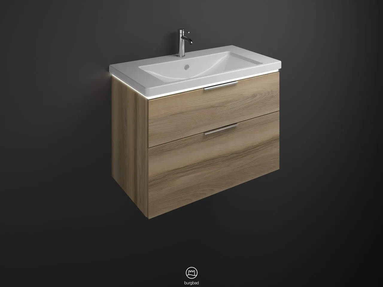 burgbad Badmöbelset Keramik-Waschtisch inkl. Waschtischunterschrank „Eqio“ 93 × 66,5 × 49 cm Griff, Chrom (230 mm), in Grau Hochglanz burgbad Badmöbelset Keramik-Waschtisch inkl. Waschtischunterschrank „Eqio“ 93 × 66,5 × 49 cm Griff, Chrom (230 mm), in Grau Hochglanz