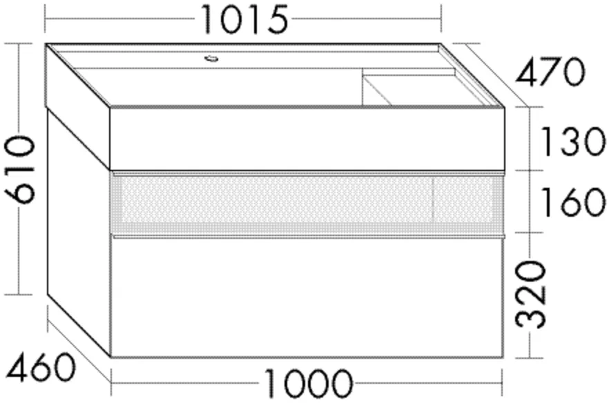 burgbad Yumo PG1 Mi-Waschtisch inkl. WTU (SFKL102), 470x1015x610 burgbad Yumo PG1 Mi-Waschtisch inkl. WTU (SFKL102), 470x1015x610