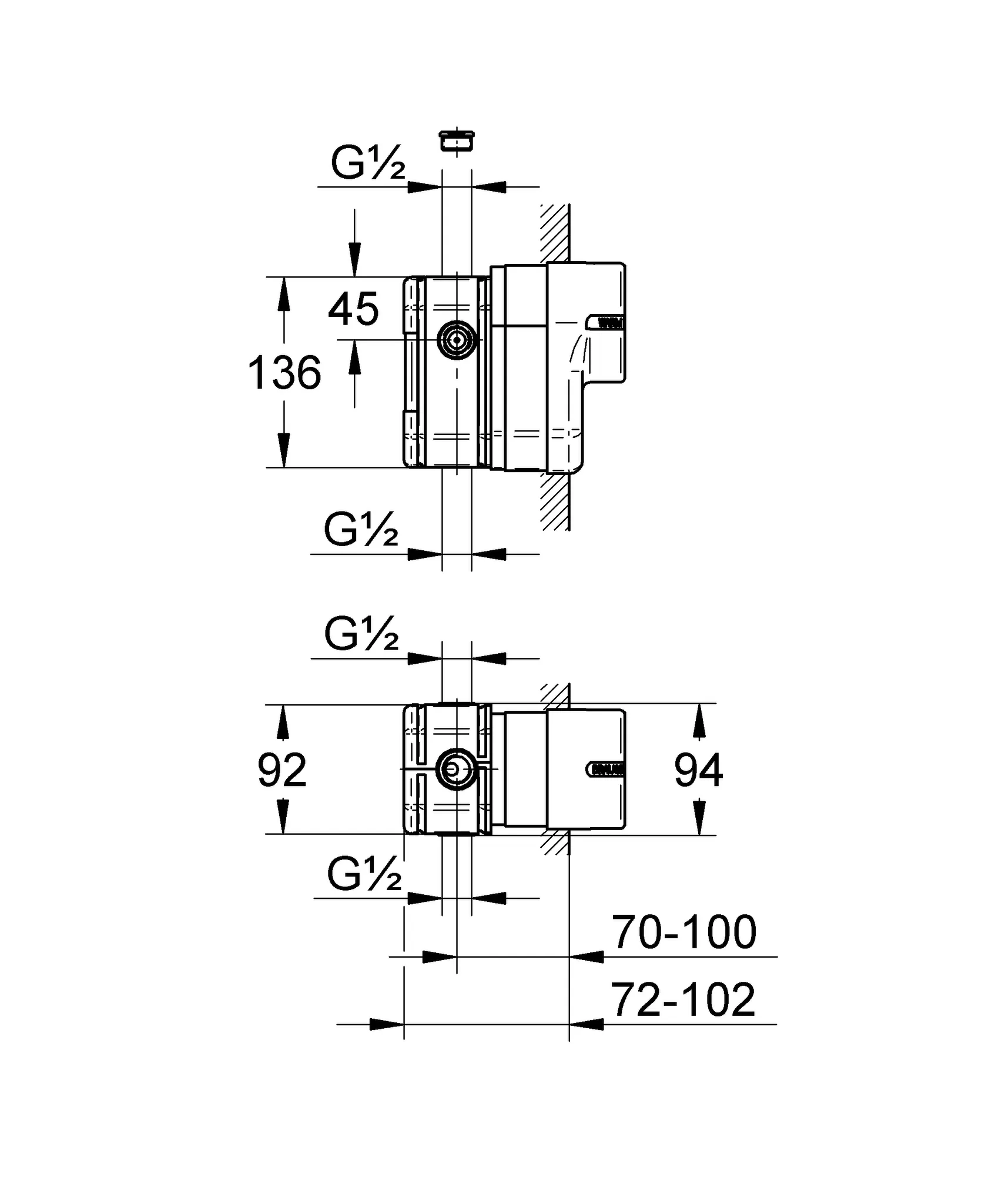 Grohe UP-Verlängerungsset 440403 ½ für Eichelberg UP-EHM Wanne/Brause Grohe UP-Verlängerungsset 440403 ½ für Eichelberg UP-EHM Wanne/Brause
