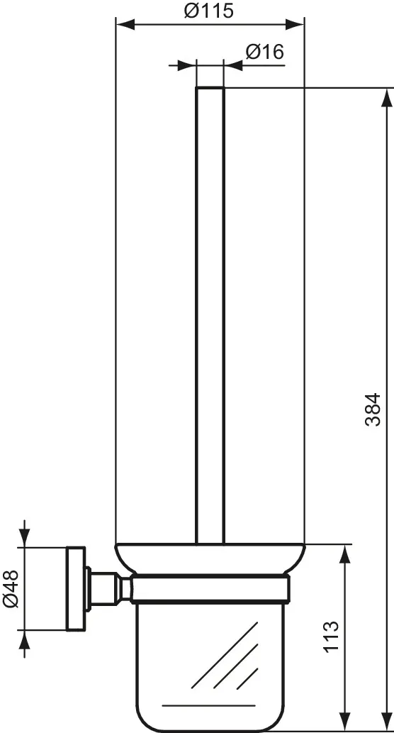 Ideal Standard Toilettenbürstengarnitur „IOM“ 11,5 × 38,4 cm, Befestigung verdeckt Ideal Standard Toilettenbürstengarnitur „IOM“ 11,5 × 38,4 cm, Befestigung verdeckt