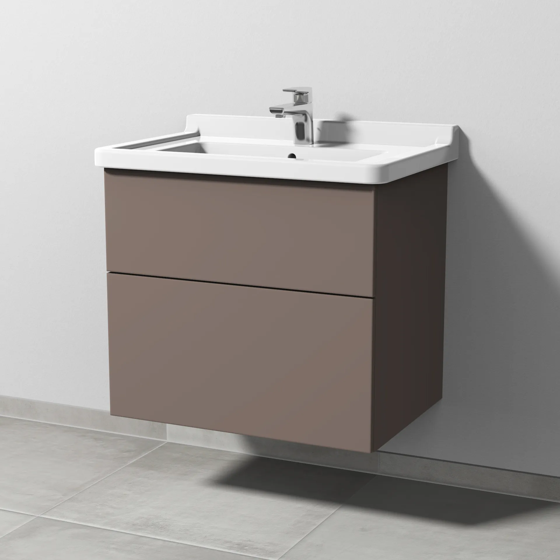 Waschtischunterbau mit Auszügen 3way (SP710) 593x650x467 Graphit-Matt