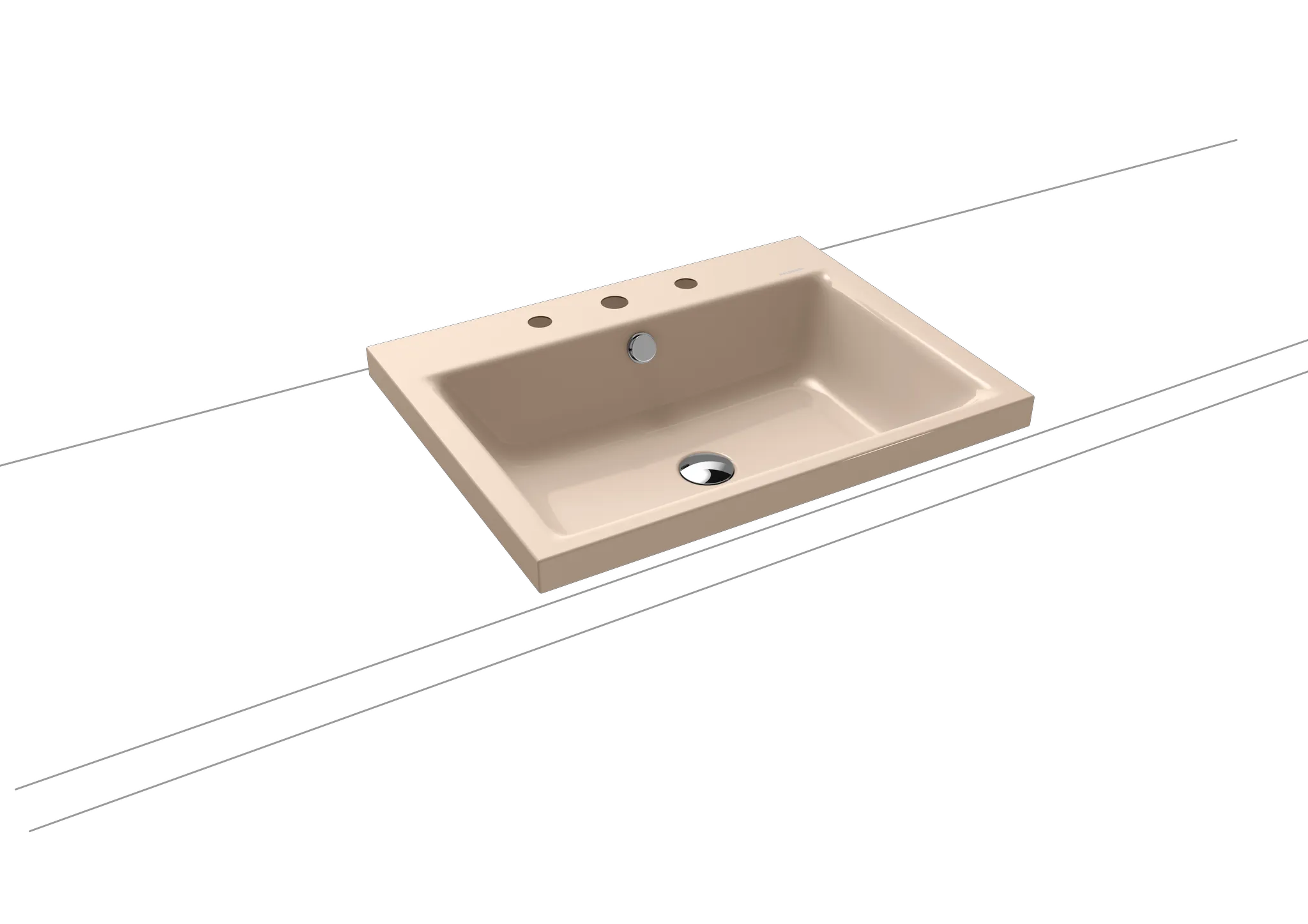 Aufsatzwaschtisch „Puro“ 60 × 46 cm, mit Überlauf in bahamabeige mit Perl-Effekt Aufsatzwaschtisch „Puro“ 60 × 46 cm, mit Überlauf in bahamabeige mit Perl-Effekt
