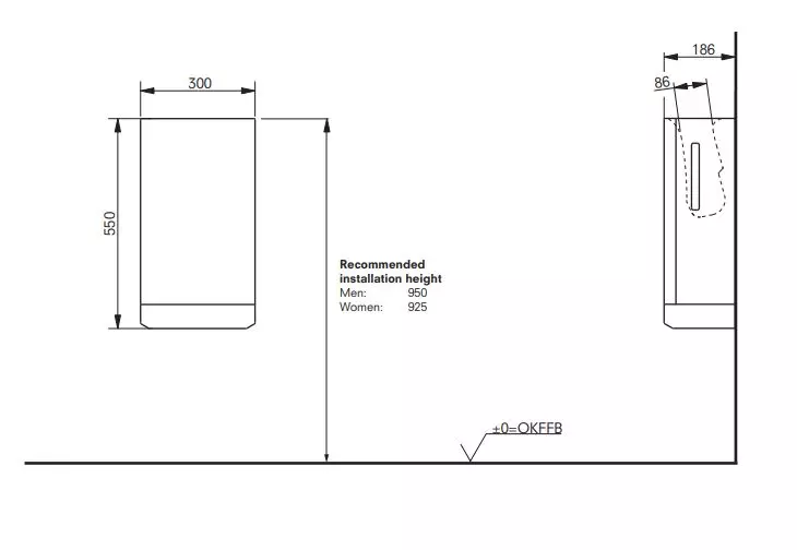 Toto Händetrockner Aufputz in weiß Toto Händetrockner Aufputz in weiß