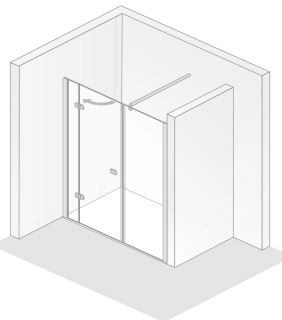 HSK teilgerahmte Duschtür 3-teilig „Premium Softcube“ Raumnische Glas Grau, Profile Chromoptik (Alu Hochglanz poliert) HSK teilgerahmte Duschtür 3-teilig „Premium Softcube“ Raumnische Glas Grau, Profile Chromoptik (Alu Hochglanz poliert)
