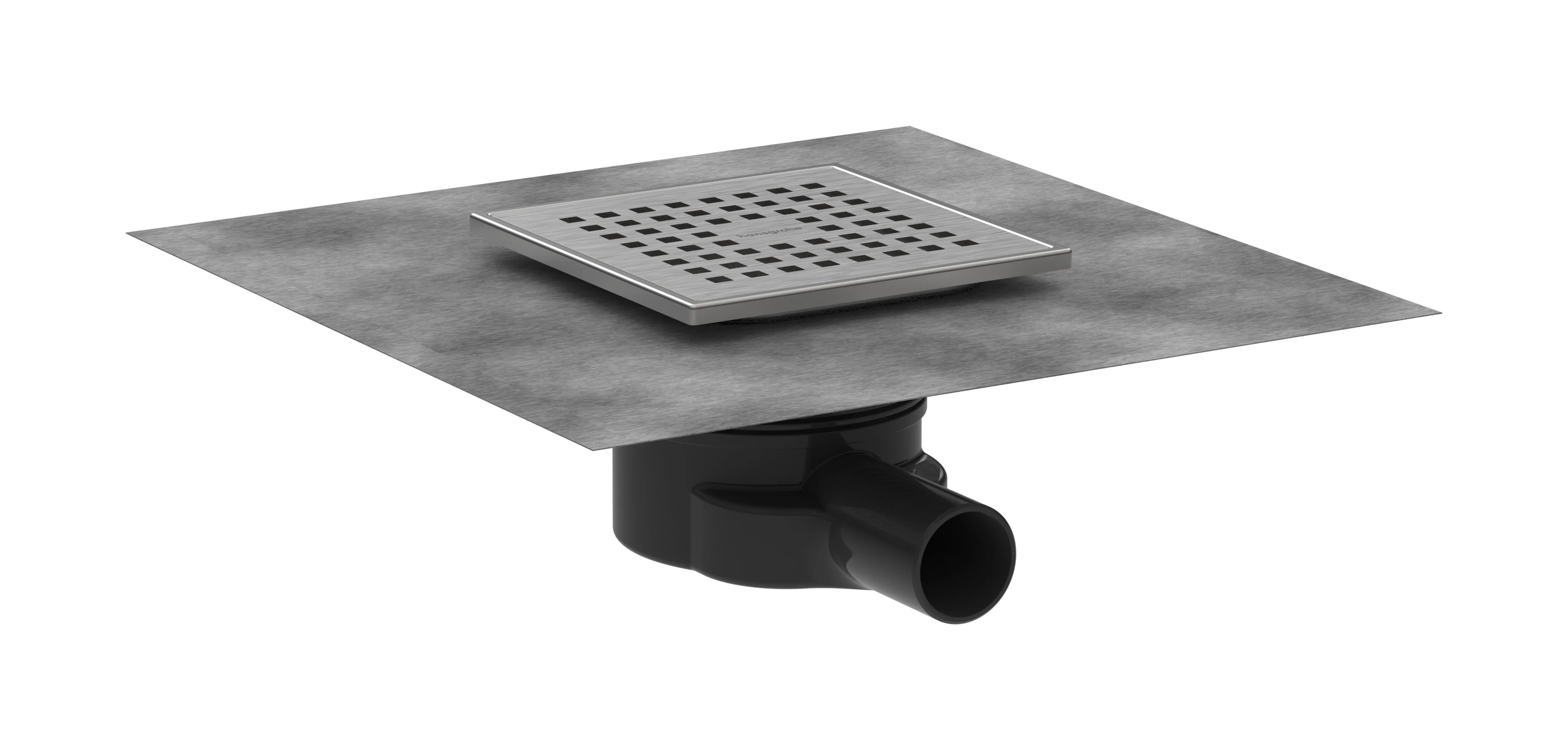 Hansgrohe RainDrain Point Komplettset Punktablauf 150x150mm Edelstahl V2A, höhenverstellbar, bis 45 l/min Ablaufleistung